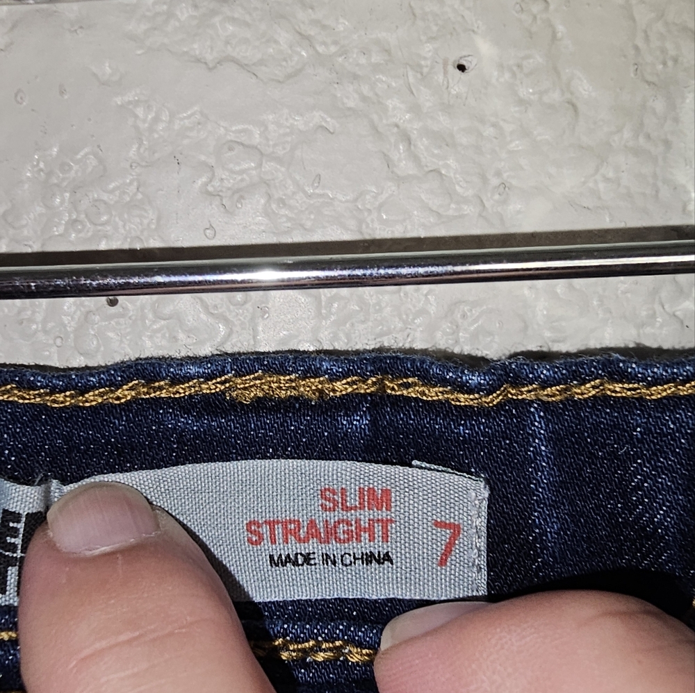 Epic Threads slim straight high waist jeans pants Size 7 Girl's - Picture 6 of 6